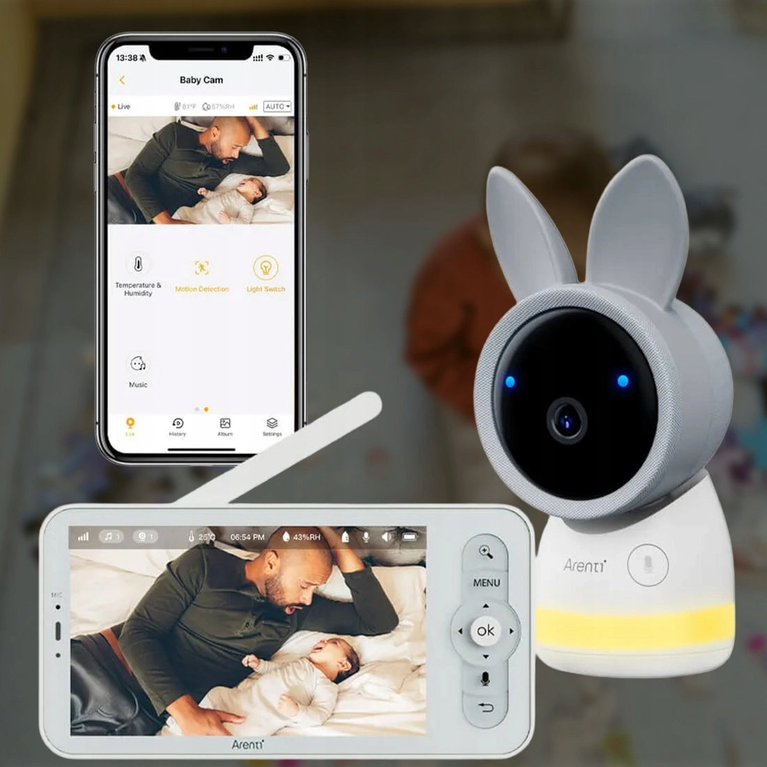 Baby Monitor Camera with Screen Lullaby Arenti AInanny 2K UHD Packaging status original