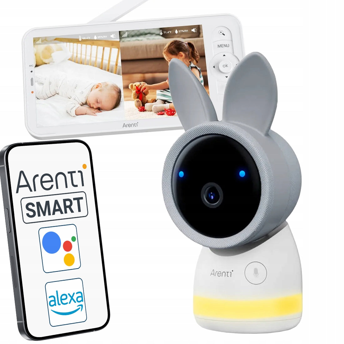 Baby Monitor Camera with Screen Lullaby Arenti AInanny 2K UHD
