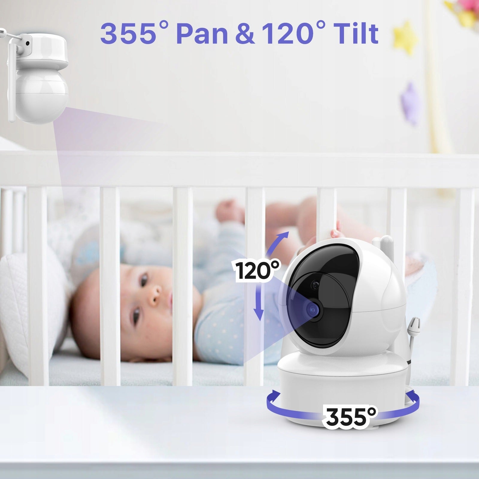 Baby Monitor Display 5" Two-Way Calls, Temp Sensor Packaging status original