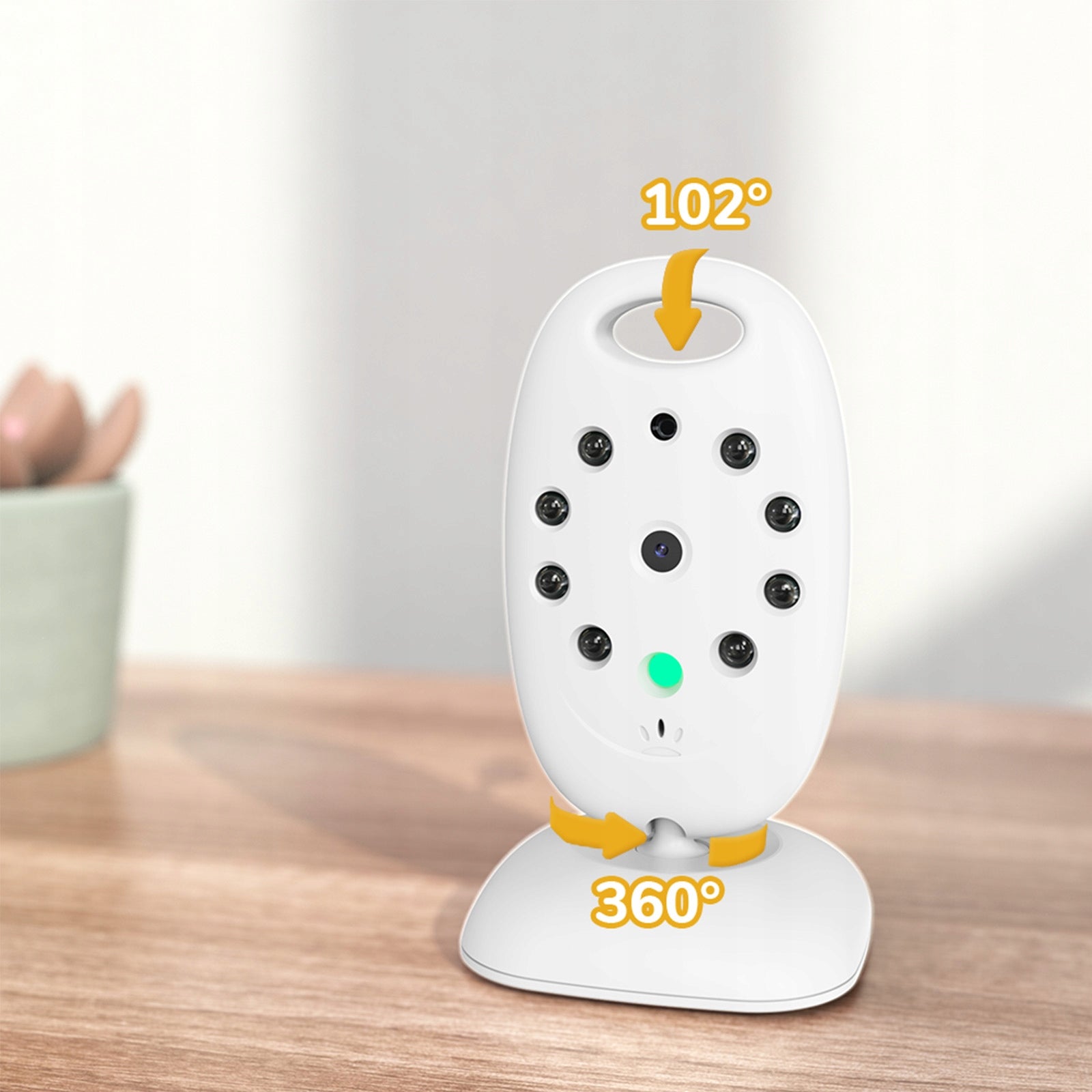 Baby Monitor Electronic HD Live Camera Night Mode 2.0" LCD VOX Video Color white
