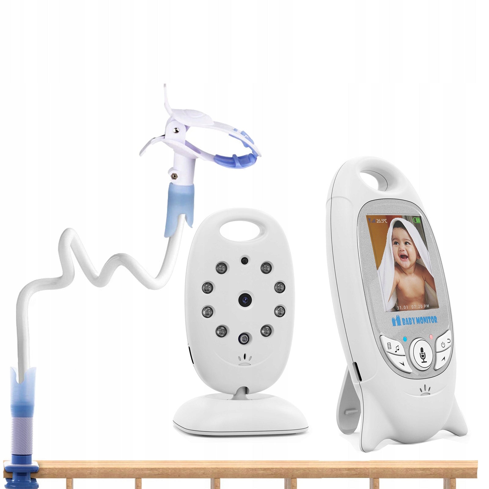 Baby Monitor Electronic HD Live Camera Night Mode 2.0" LCD VOX Video+HANDLE