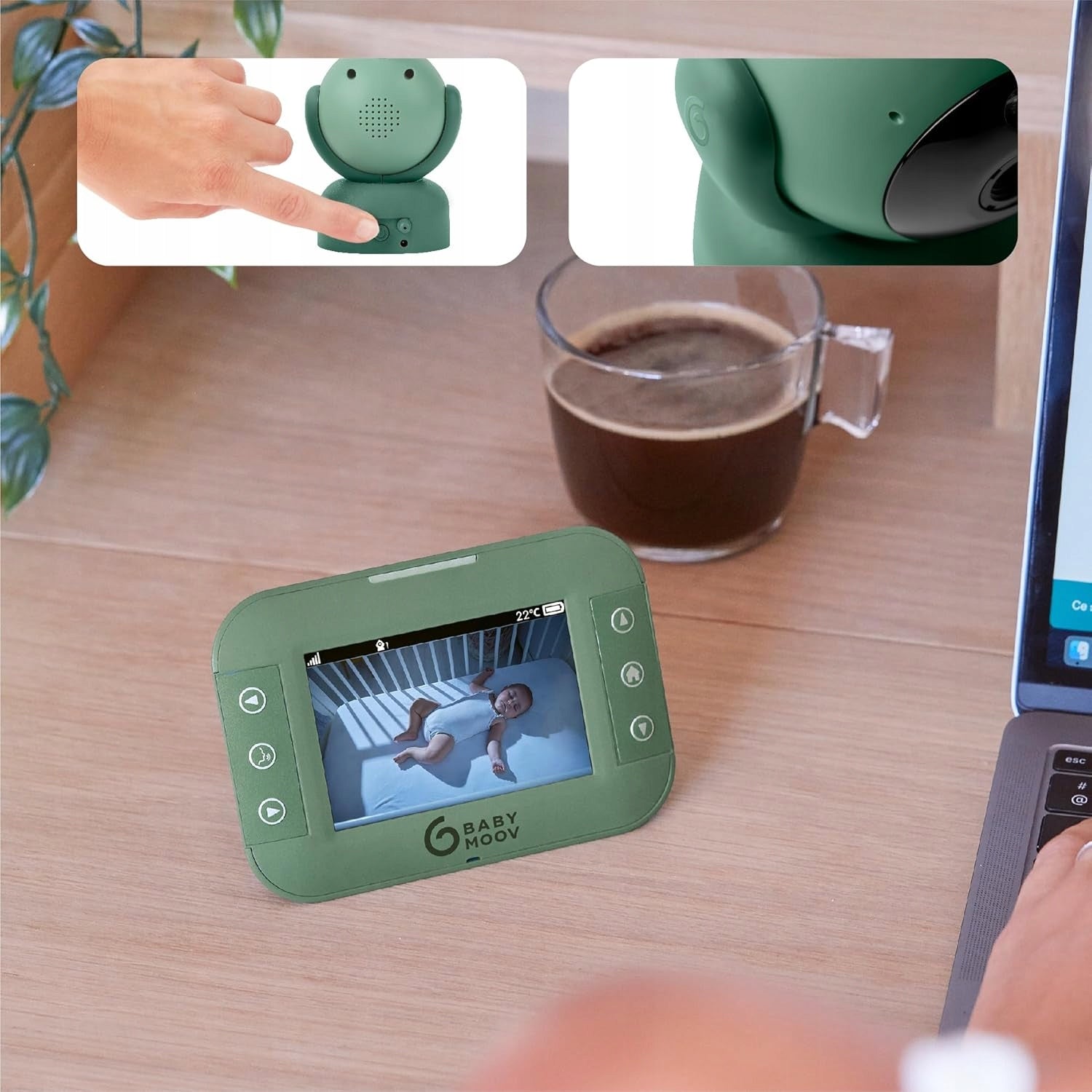 Baby Monitor Electronic Rotating with Camera Safe Sleep YOO Twist Manufacturer code Niania Elektroniczna dla Dzieci