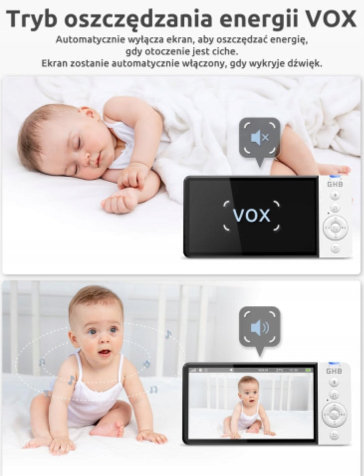 Baby Monitor GHB Video Baby Monitor 5” HD LIVE Night Vision Camera Packaging status original