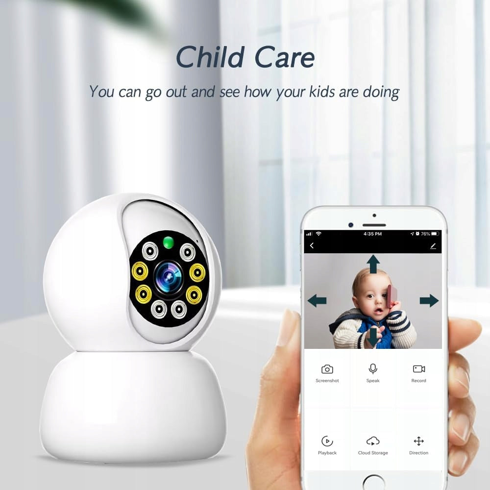 Baby Monitor IP Camera WiFi Rotating FHD 360° Infrared Detection Manufacturer code 604347