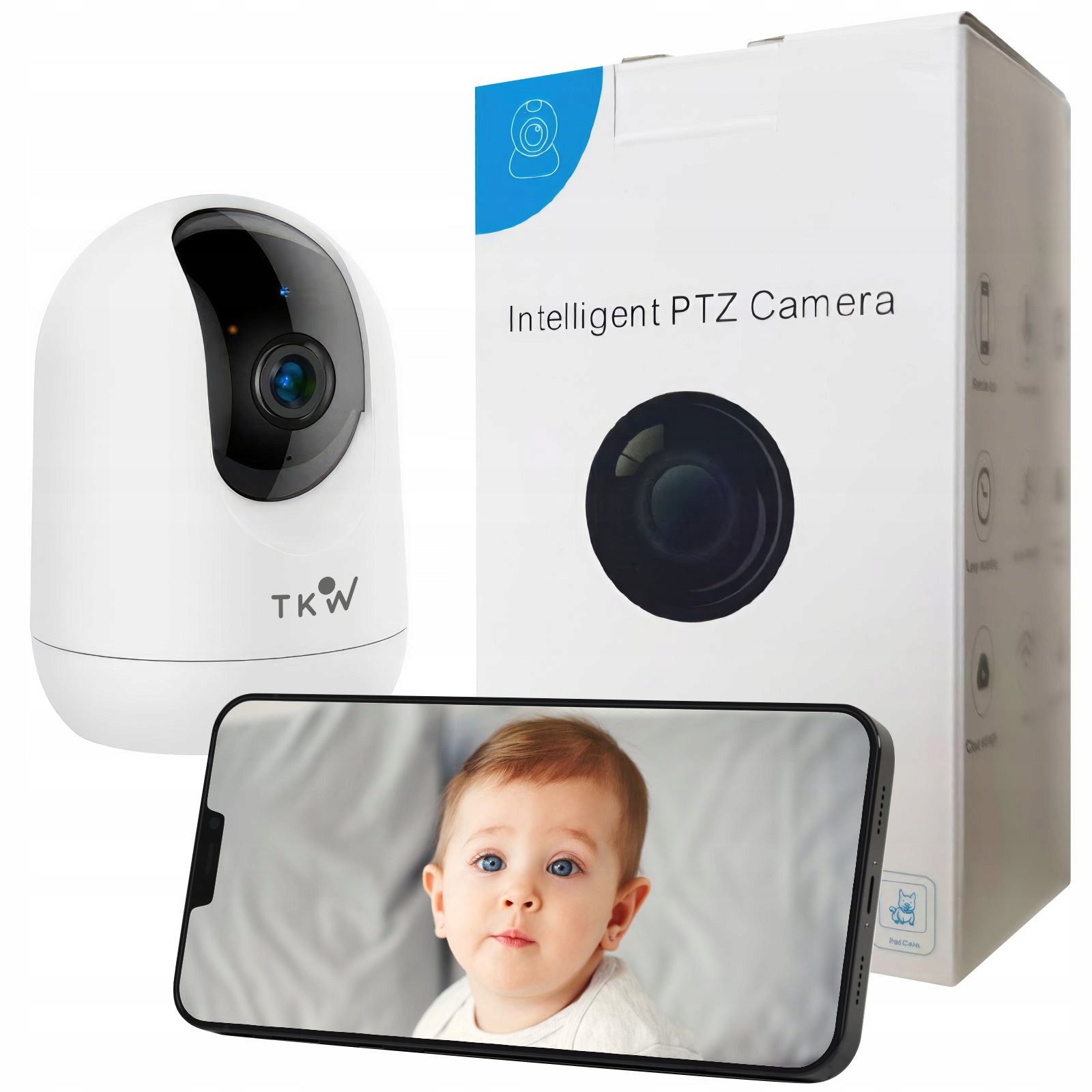 Baby Monitor Indoor Home CAMERA 2K 3MP Rotation IR APP