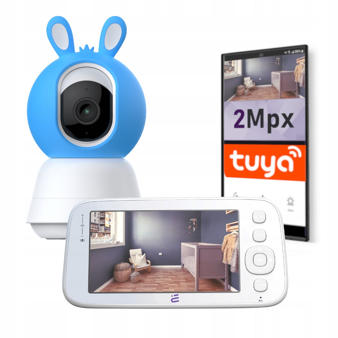 Baby Monitor WiFi IP Camera Rotating Baby Guard Tuya Encore View