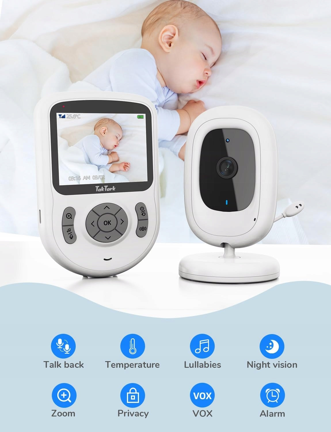 Baby Monitor with 2,8 inch Camera, 720p Video Baby Monitor, IPS, No Wi-Fi Brand no brand