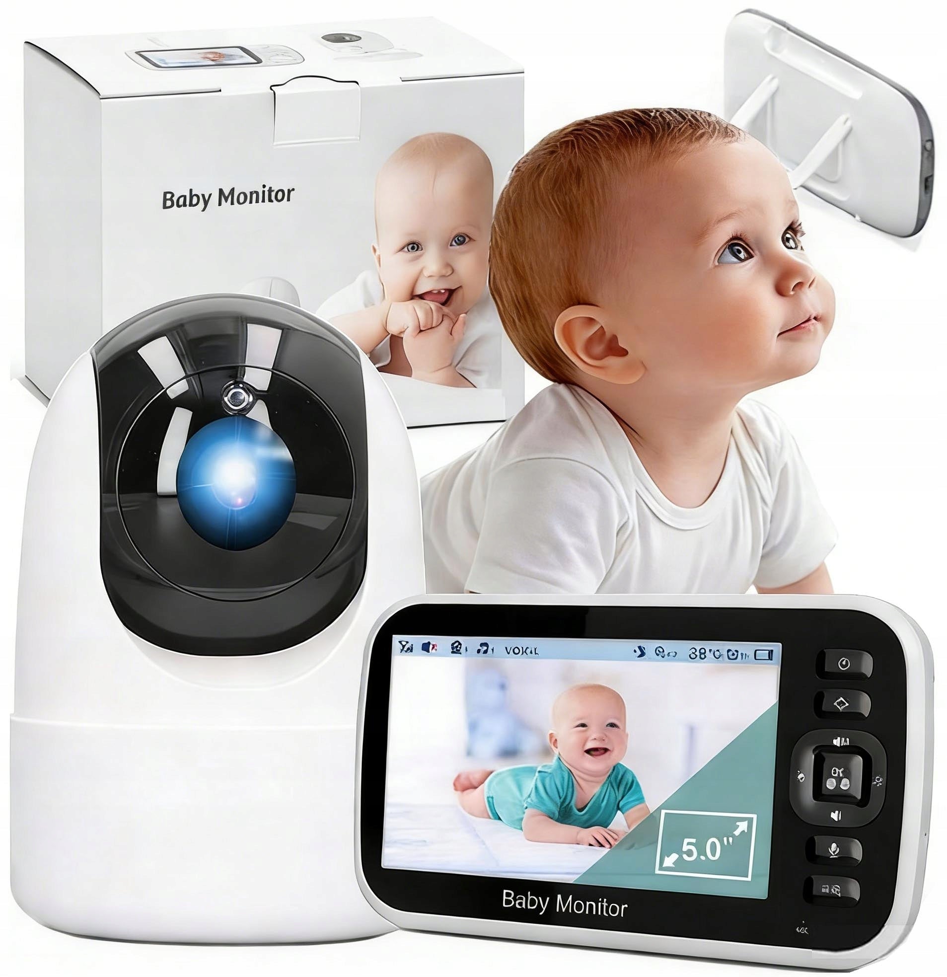 Baby Monitor with 5'' Two-Way Audio-Night Vision-VOX Mode