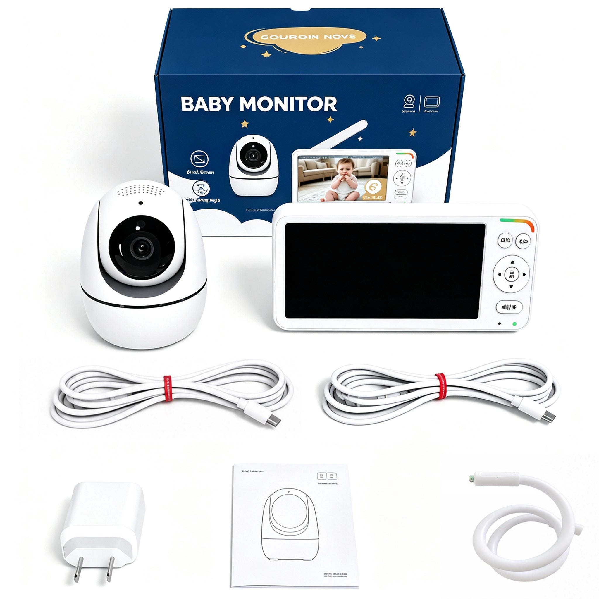 Baby Monitor with Camera 6'' Bidirectional Audio-Night Vision-VOX Mode Brand no brand