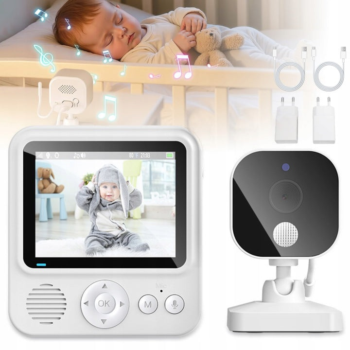Baby Monitor with WiFi Camera Rotating 2K 3MPx LCD 5" 4xzoom +