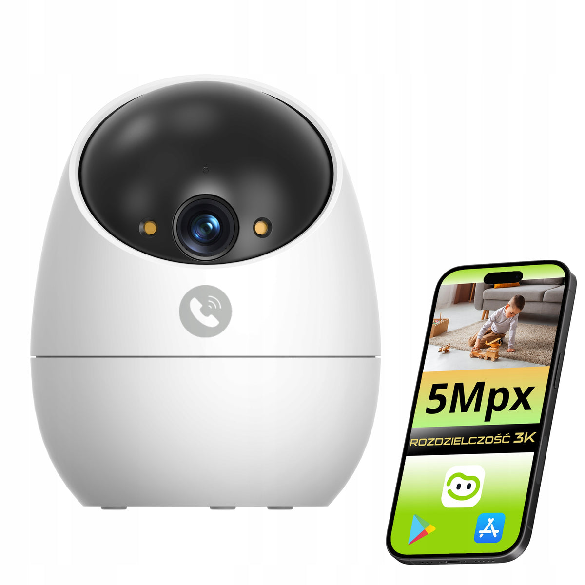 Baby Monitor with WiFi Camera for Home Rotating 5Mp 3K BeansView Camera Packaging status original