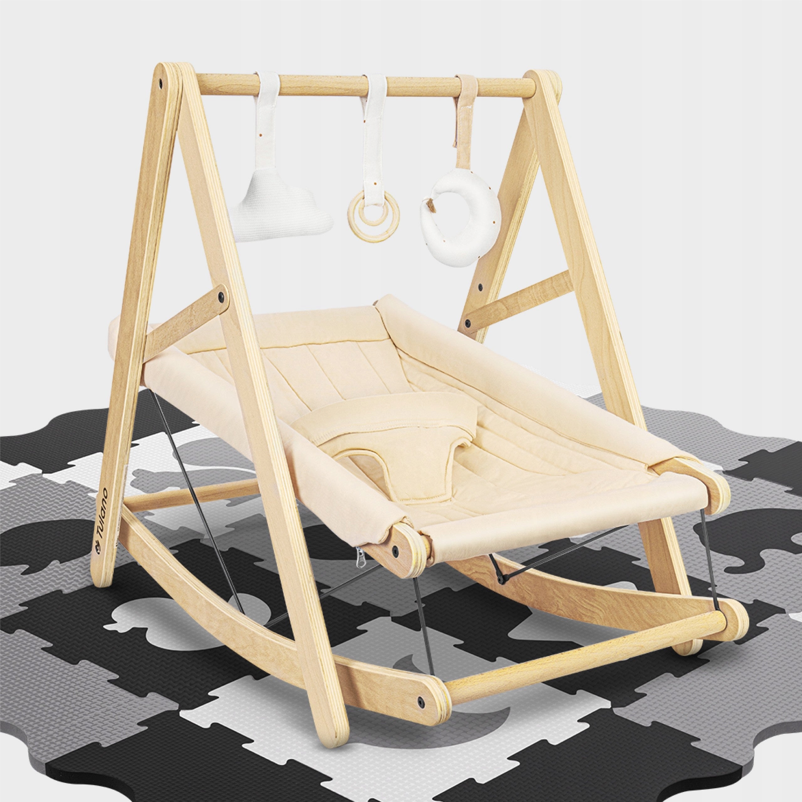 Baby Rocker Lounger Tulano Educational STAND WOODEN cradle Manufacturer code TN - Moon 45
