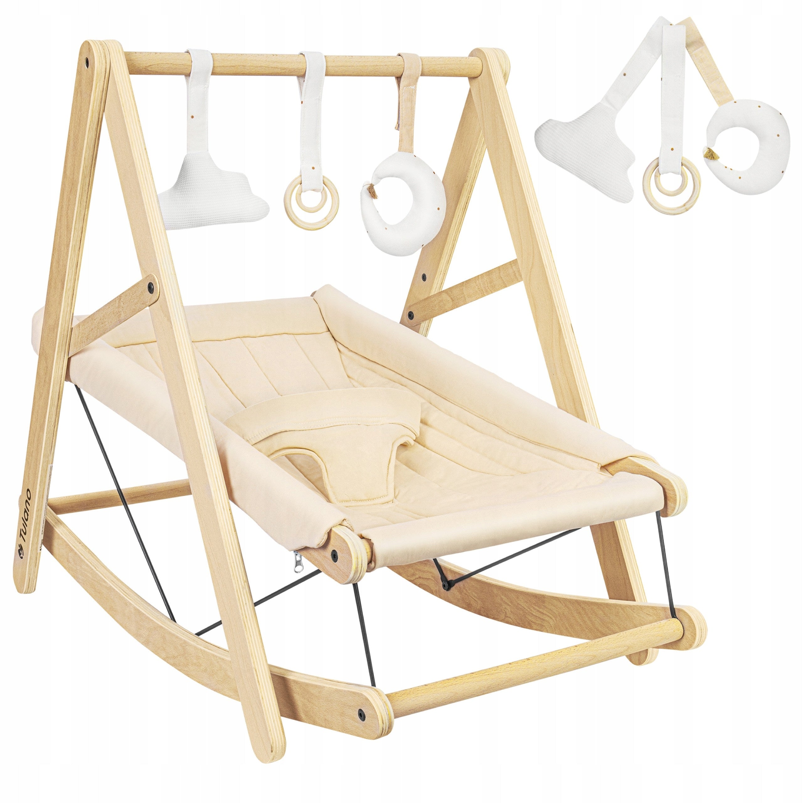 Baby Rocker Lounger Tulano Educational STAND WOODEN cradle