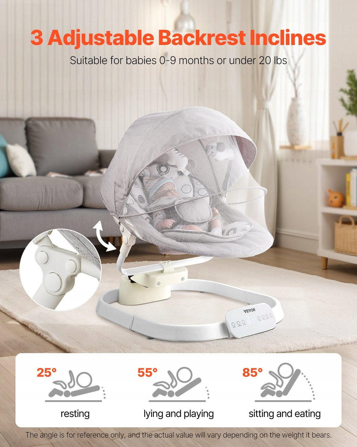 Baby Rocker Swing 3 Speed Couch with Bluetooth Remote Control Manufacturer code BB501K