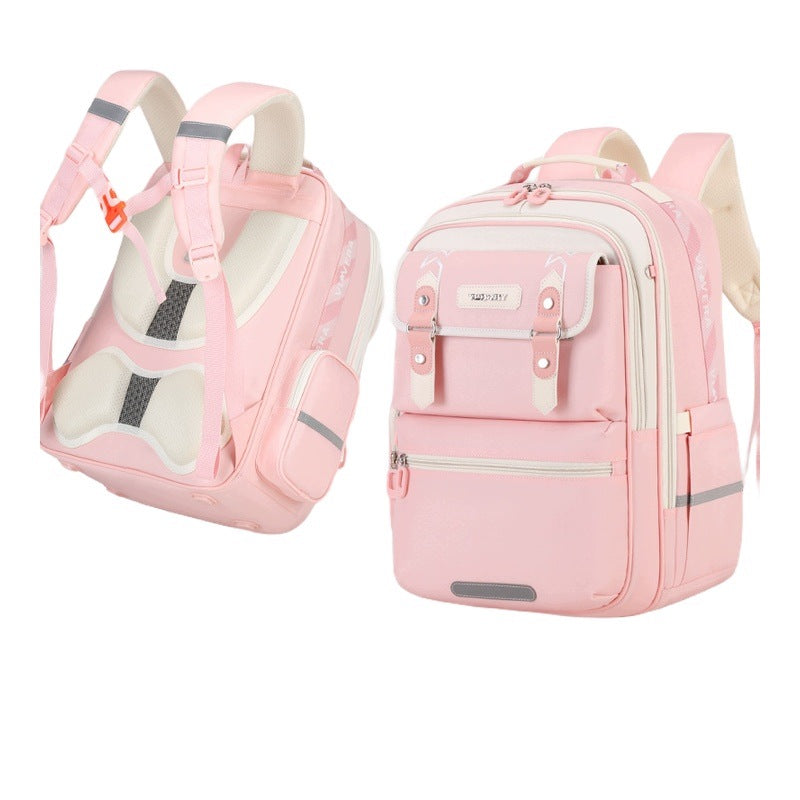 Baby School Backpack Pink Large Lightweight Relieving For Boys And