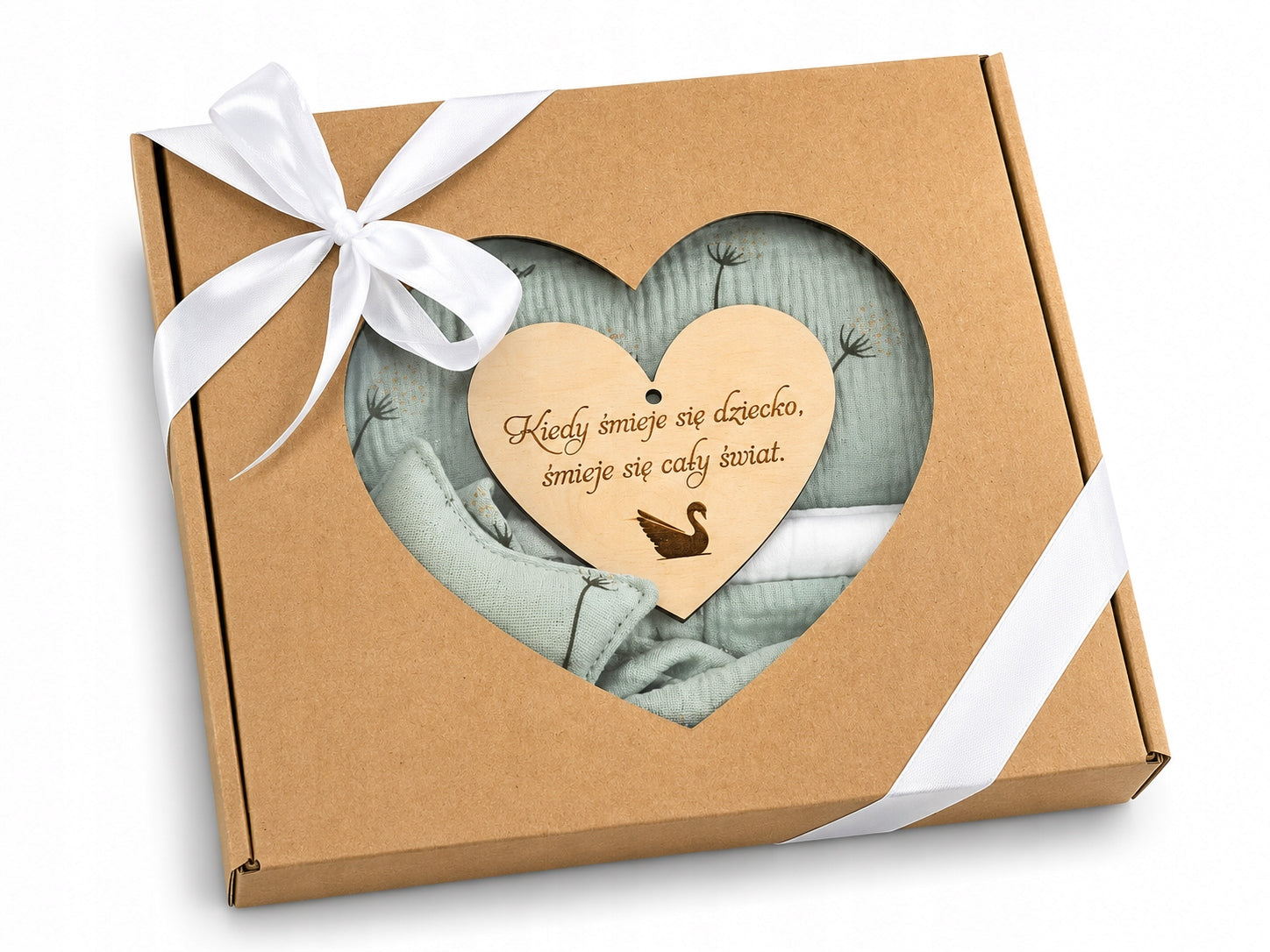 Baby Shower Gift Box:Muslin Wrapper,2×Diapers, Hugging Mint Manufacturer code 5908069220344