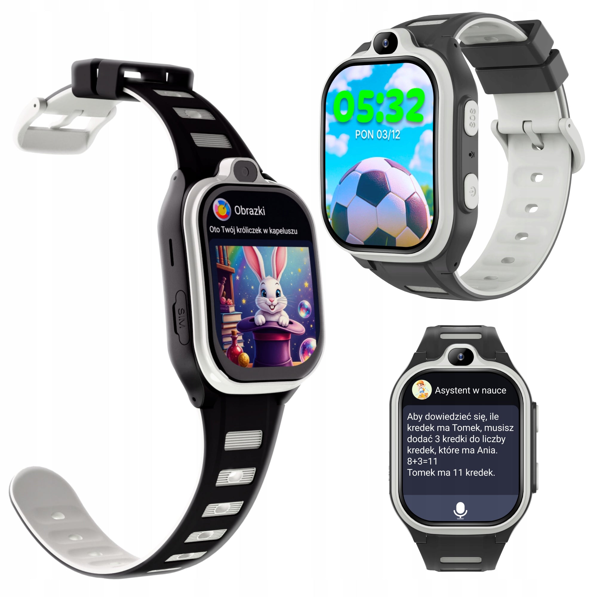 Baby Smartwatch SIM 4G Black Boys with AI Android GPS Camera