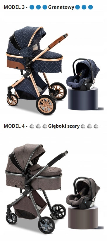 Baby Stroller 3in1 Gondola - Stroller - Carrier - Car Seat Manufacturer code Premium Blue