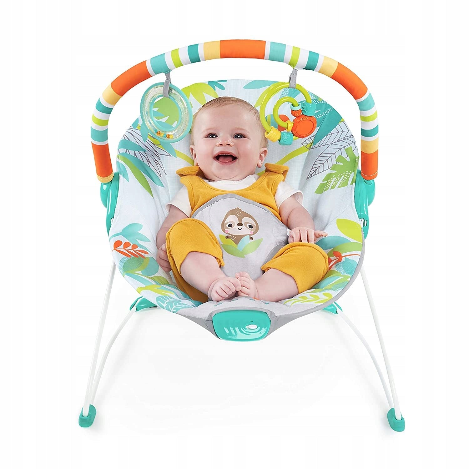 Baby Sun Lounger with Vibrations and Jungle Toys Bright Starts Length 52 cm