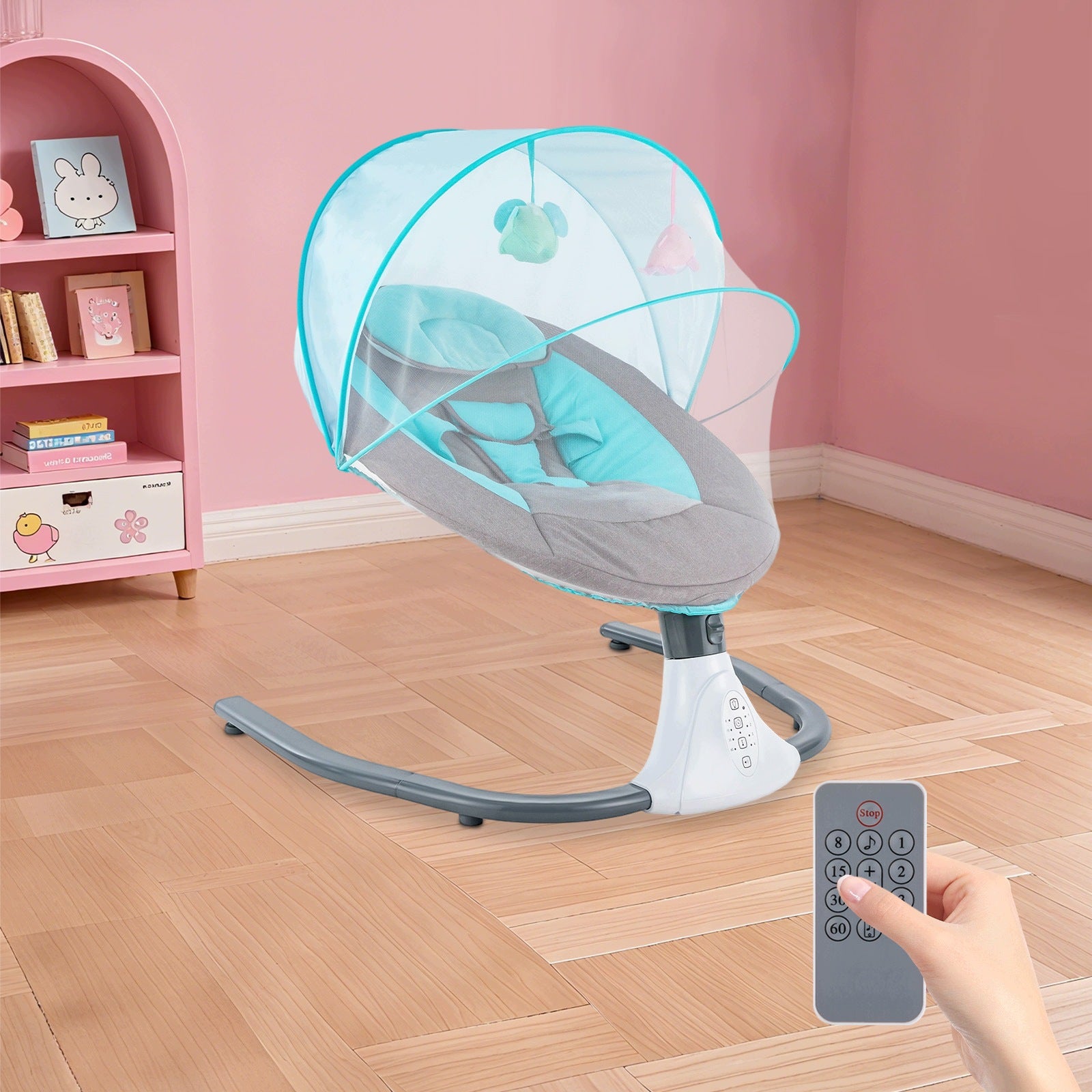 Baby Swing 1-12 Months 18kg 4 Angles Remote Control Bluetooth Music Manufacturer code qc8128