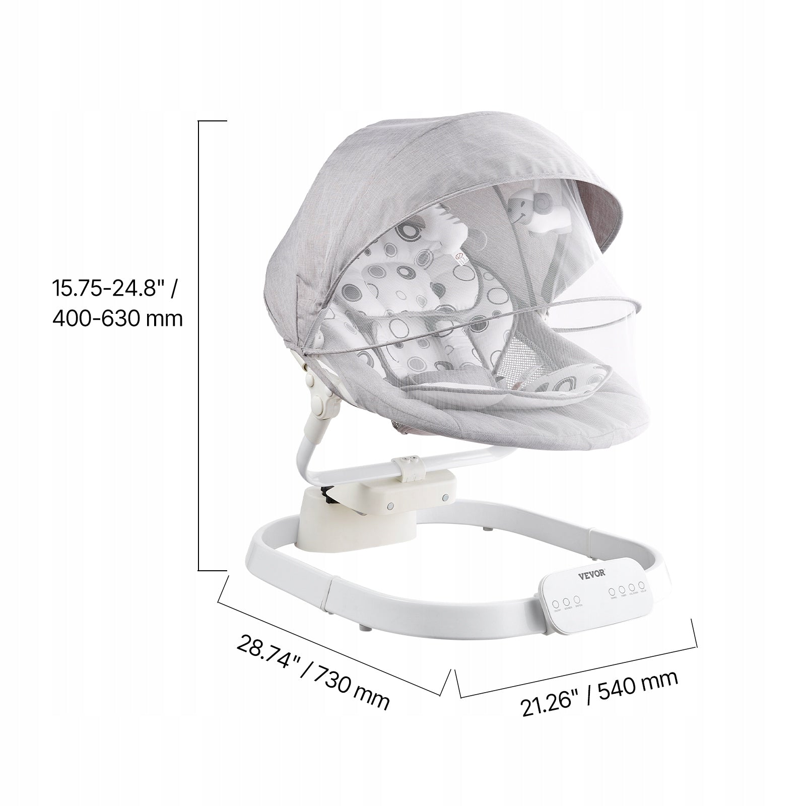 Baby Swing for Infants 3 Speeds 3 Seat Positions Remote Control Bluetooth Brand Vevor
