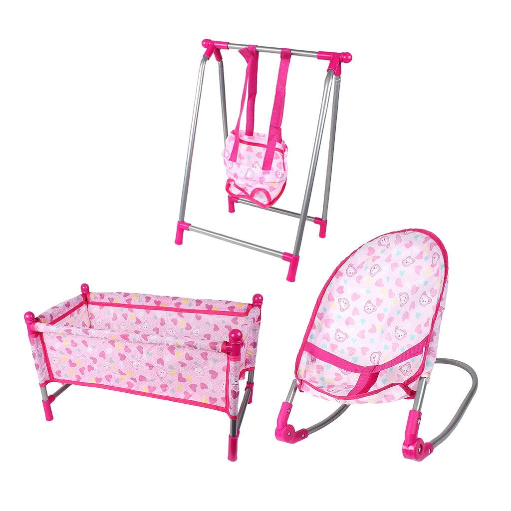 Baby Toddler interesting play Furniture Bed + Rocking for Doll Supply