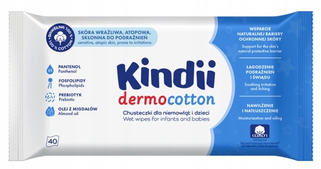 Baby Wet Wipes Dermo Cotton 40 Pcs Sensitive Skin Medical device no