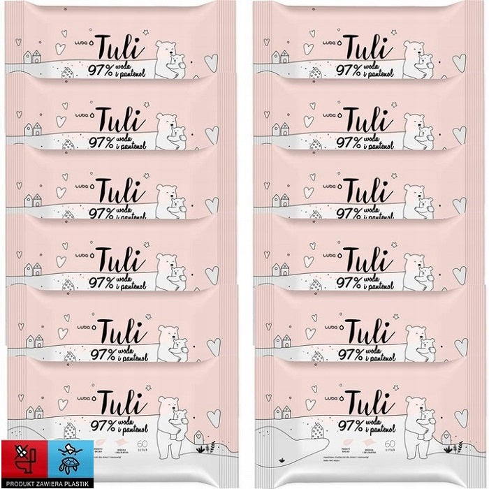 Baby Wipes LUBA Tuli - Water and Panthenol set of 720 pcs.