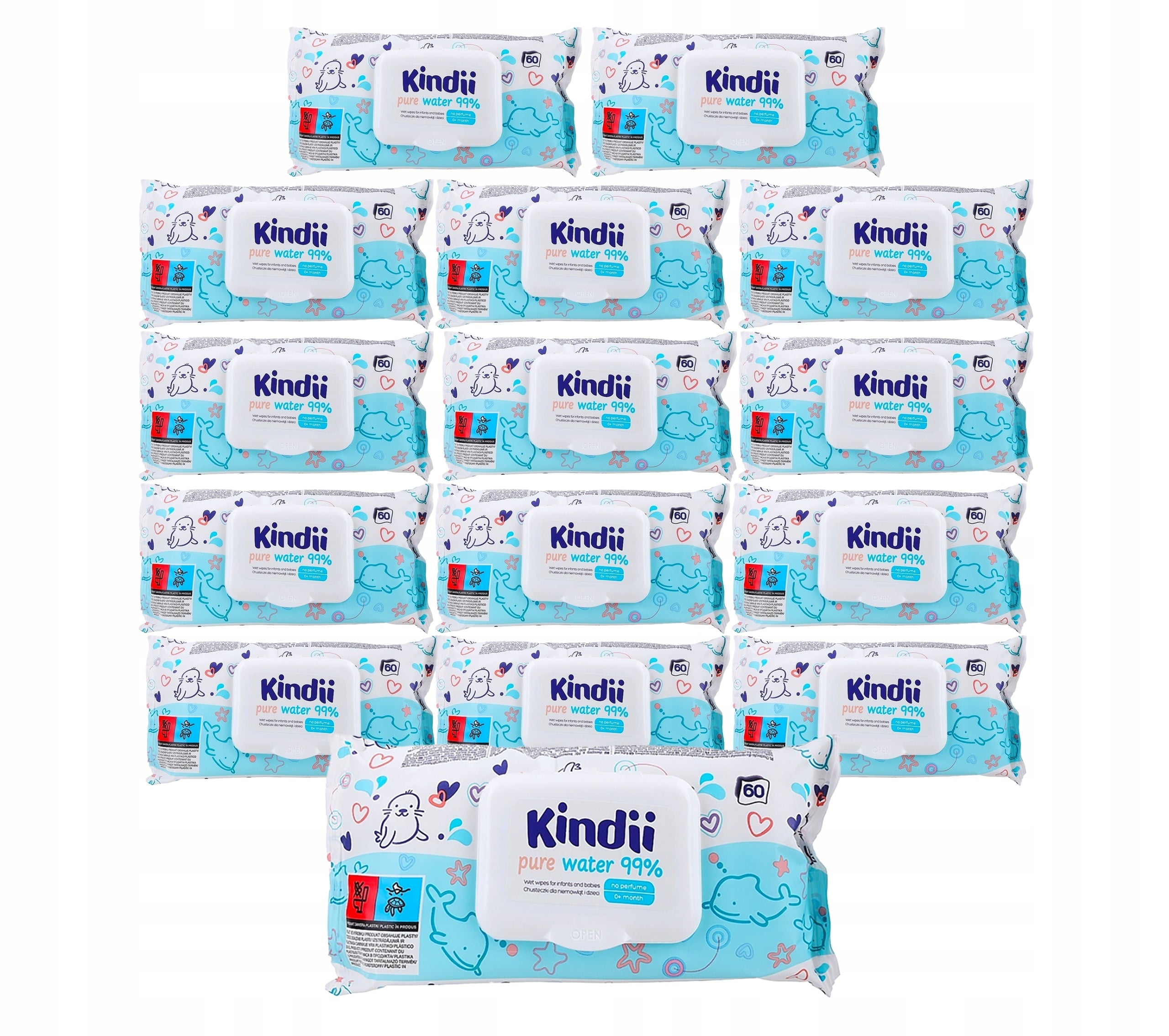 Baby Wipes Moisturized Water 15x60 Kindii Pure Water Wipes