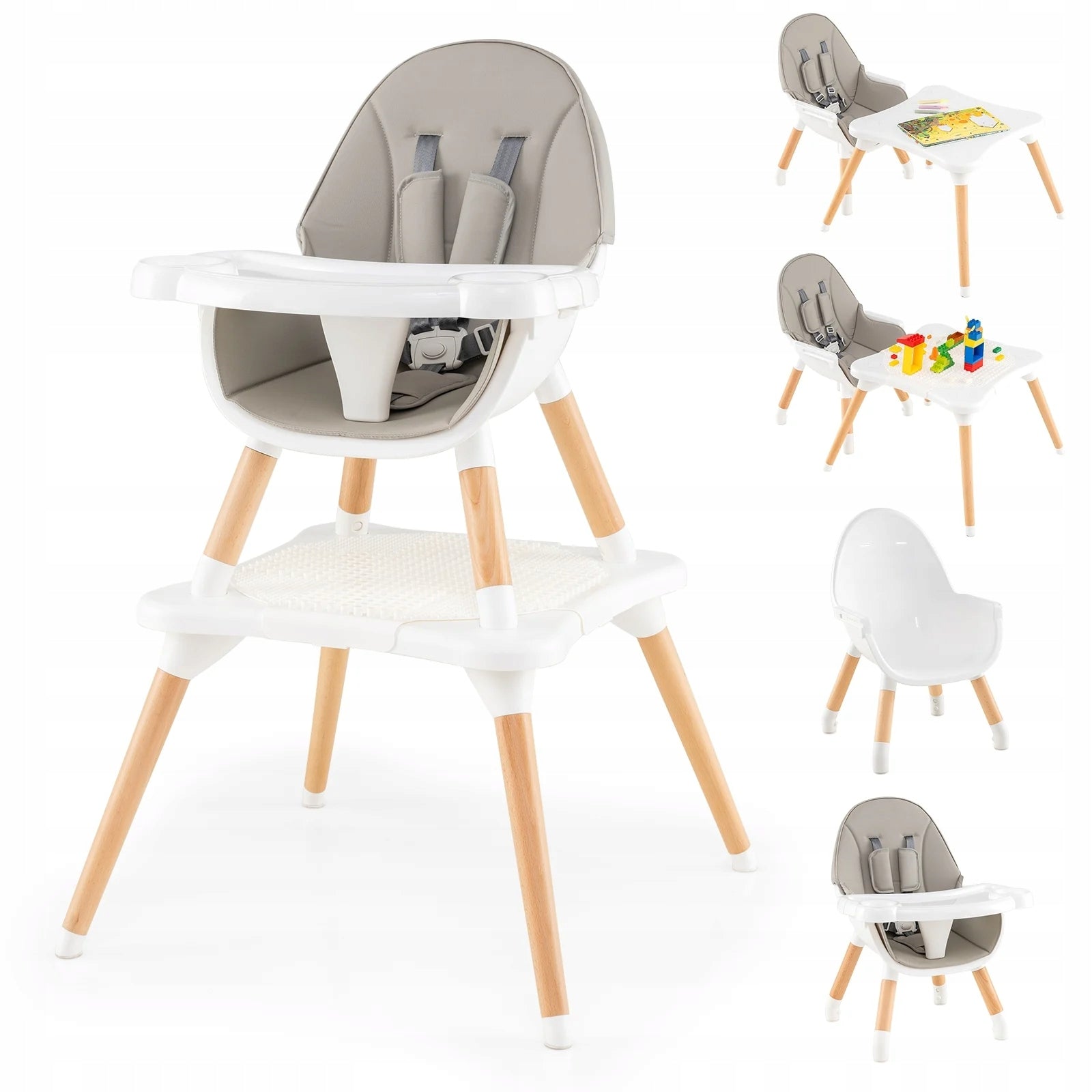 Baby and Toddler Feeding Chair 6 in 1 Grey