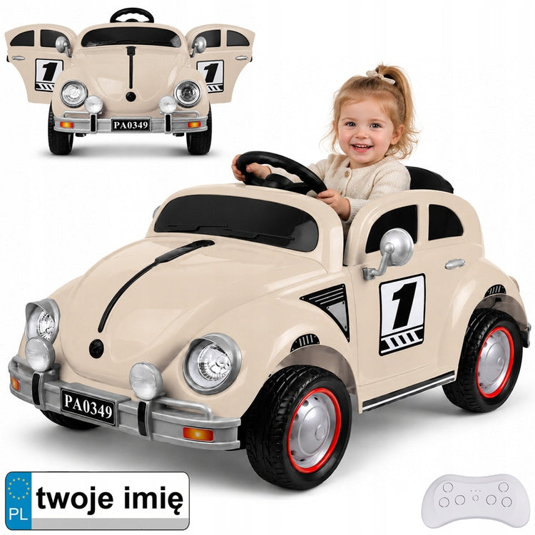 Baby battery car beige GARBUS retro rocking effect PA0349