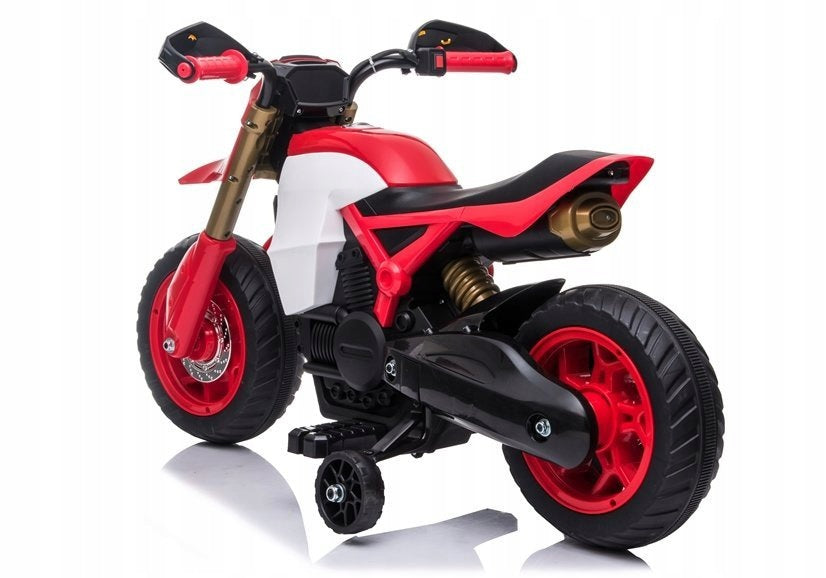 Baby gift electric motor red with side wheels Maximum speed 3 km/h