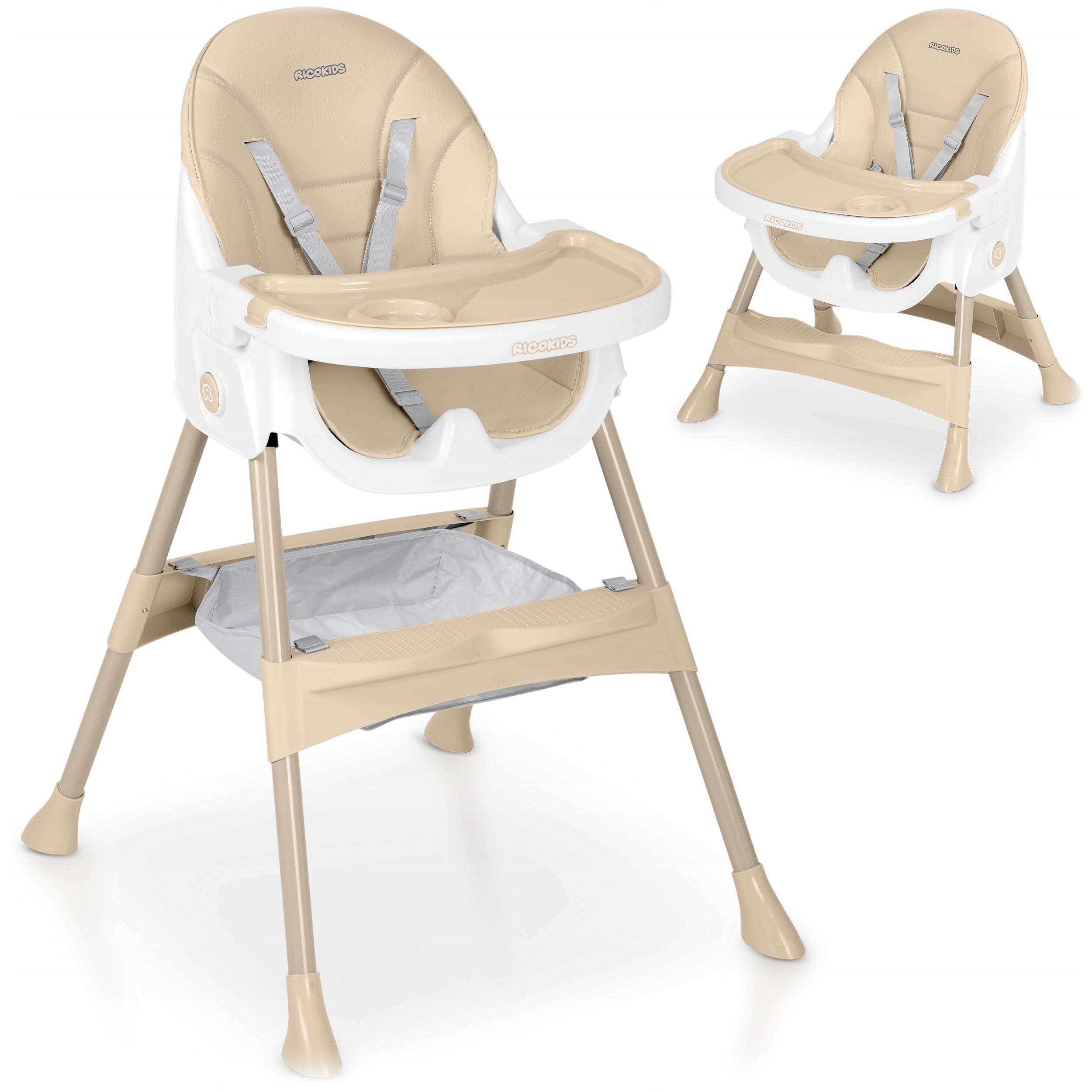 Baby high chair adjustable seat 3in1 tray Ricokids