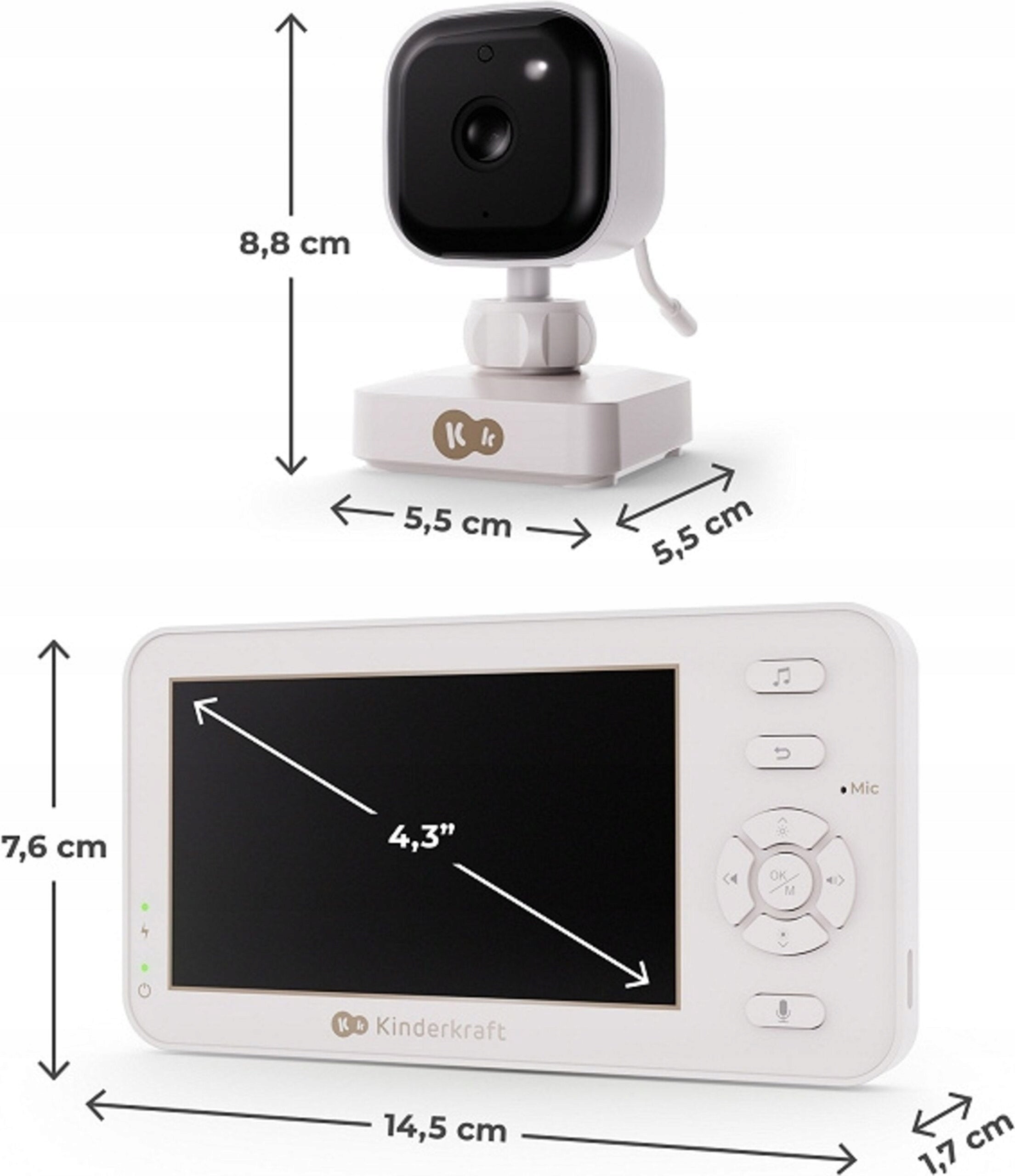 Baby monitor KINDERKRAFT Niteeye Travel KENITR00WHT0000 Power supply USB rechargeable battery