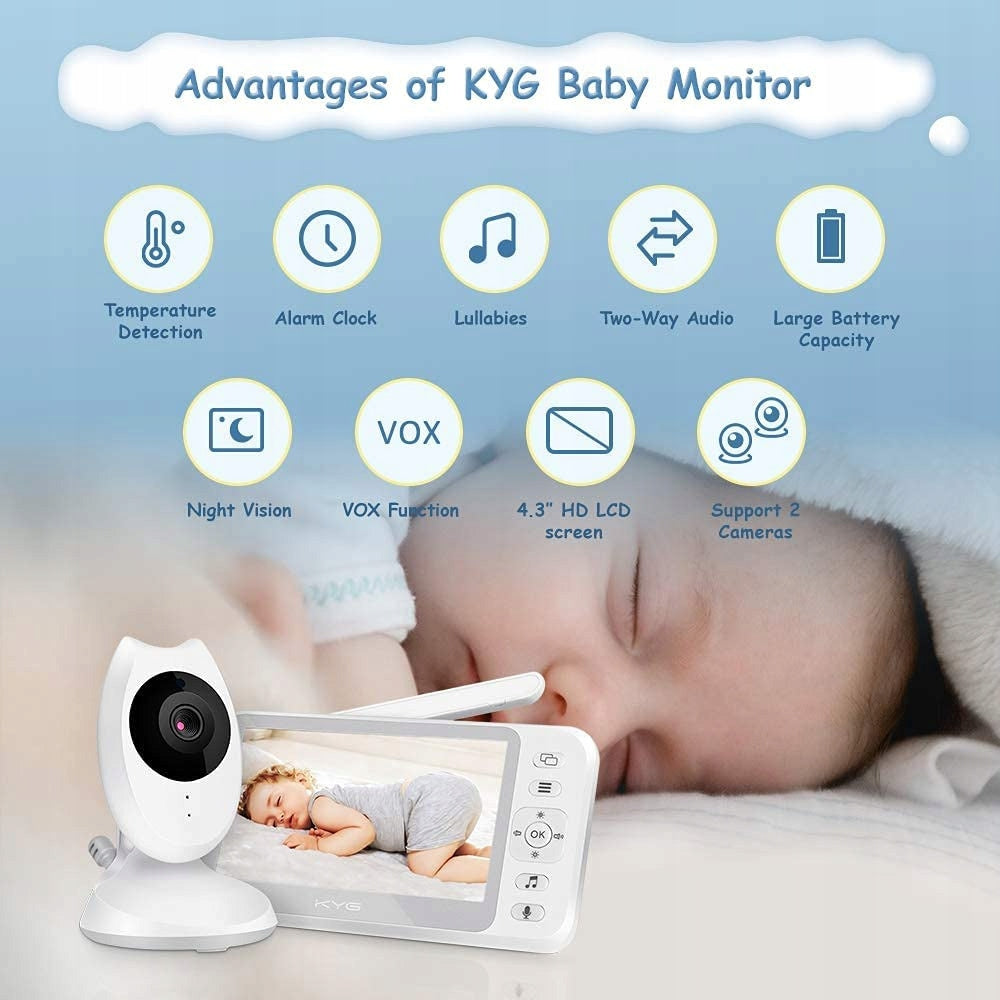Baby monitor KYG 4,3" L Color white