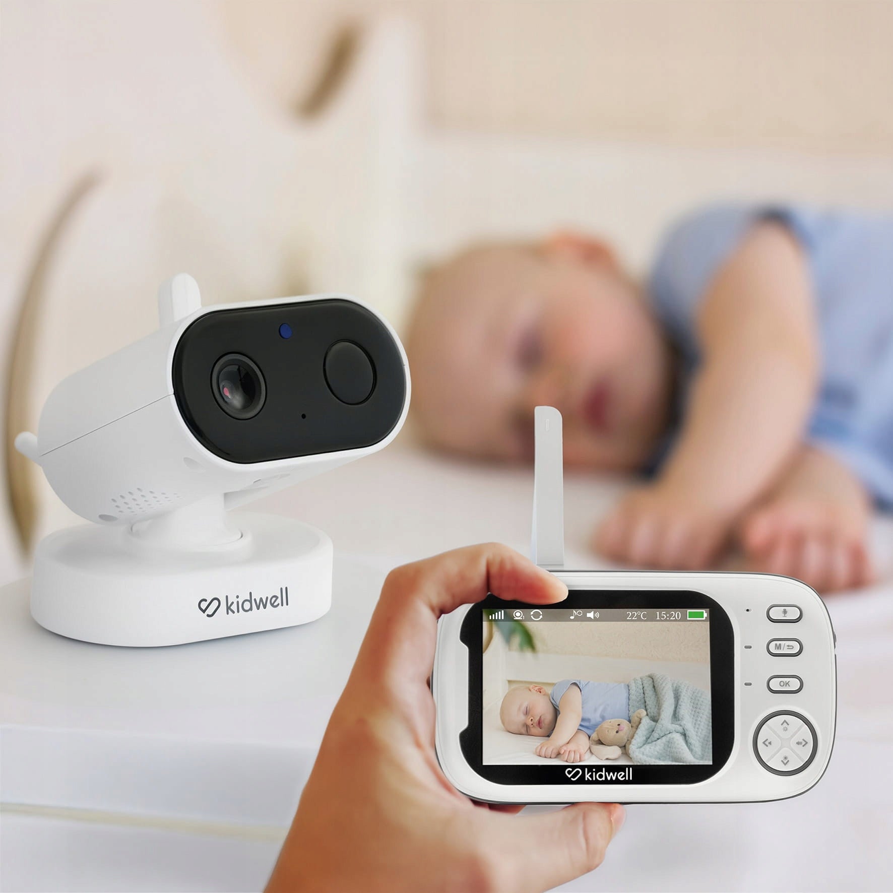 Baby monitor Kidwell VILLA with live camera Night mode 4xZoom Brand Kidwell