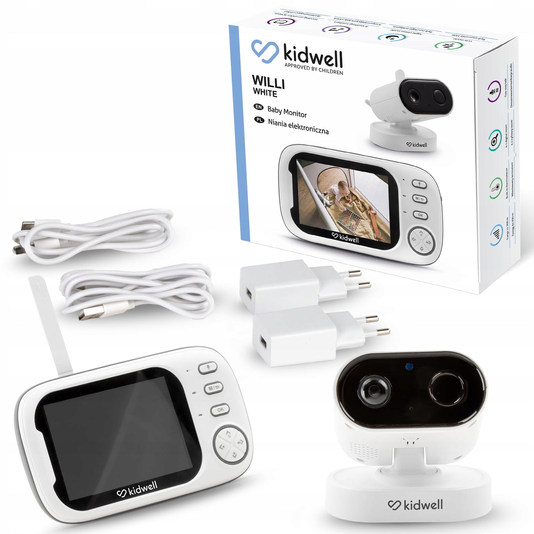 Baby monitor Kidwell VILLA with live camera Night mode 4xZoom