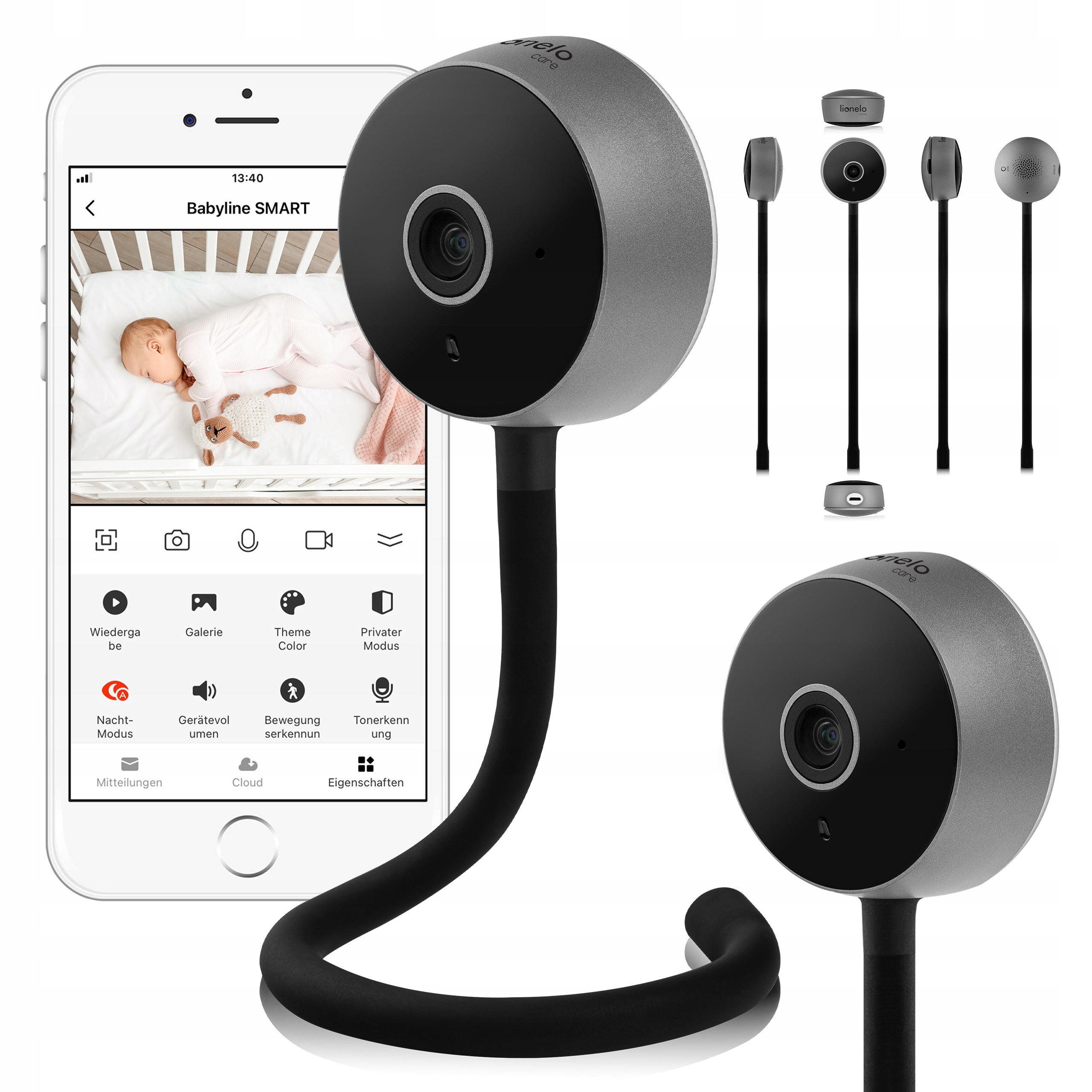 Baby monitor LIONELO Babyline Smart Black