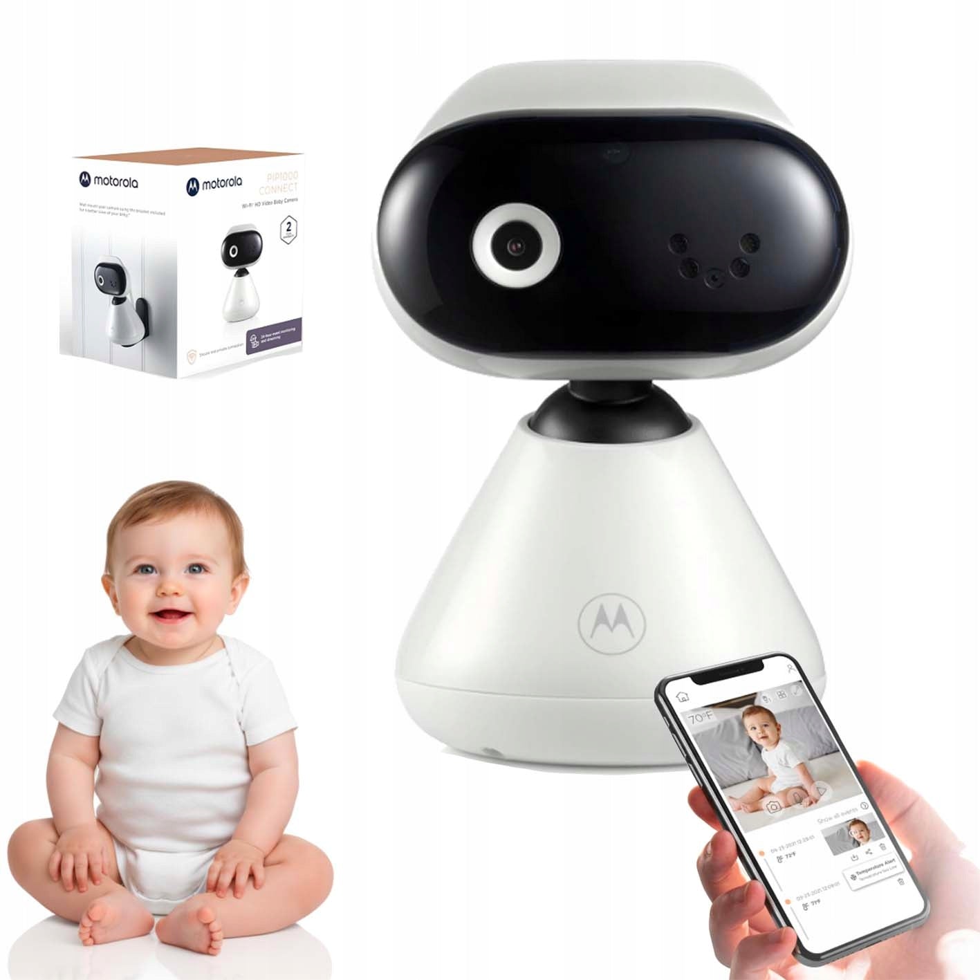 Baby monitor Motorola PIP1000 Full HD 1080P white Wi-Fi