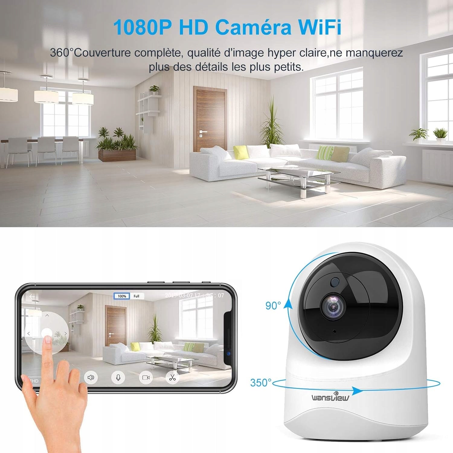 Baby monitor Wansview Q6 2K white indoor WiFi camera Brand Wansview