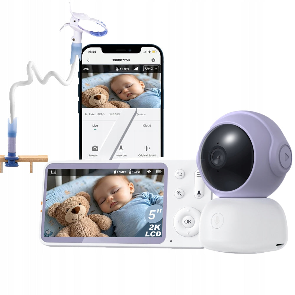 Baby monitor with camera and control via night vision app