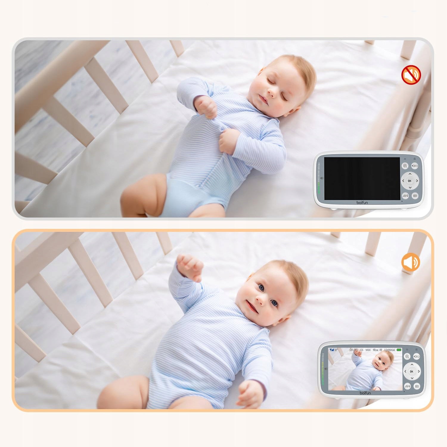 Baby monitor with camera and night vision function HD 4" LCD 1/2/3x ZOOM Medical device no