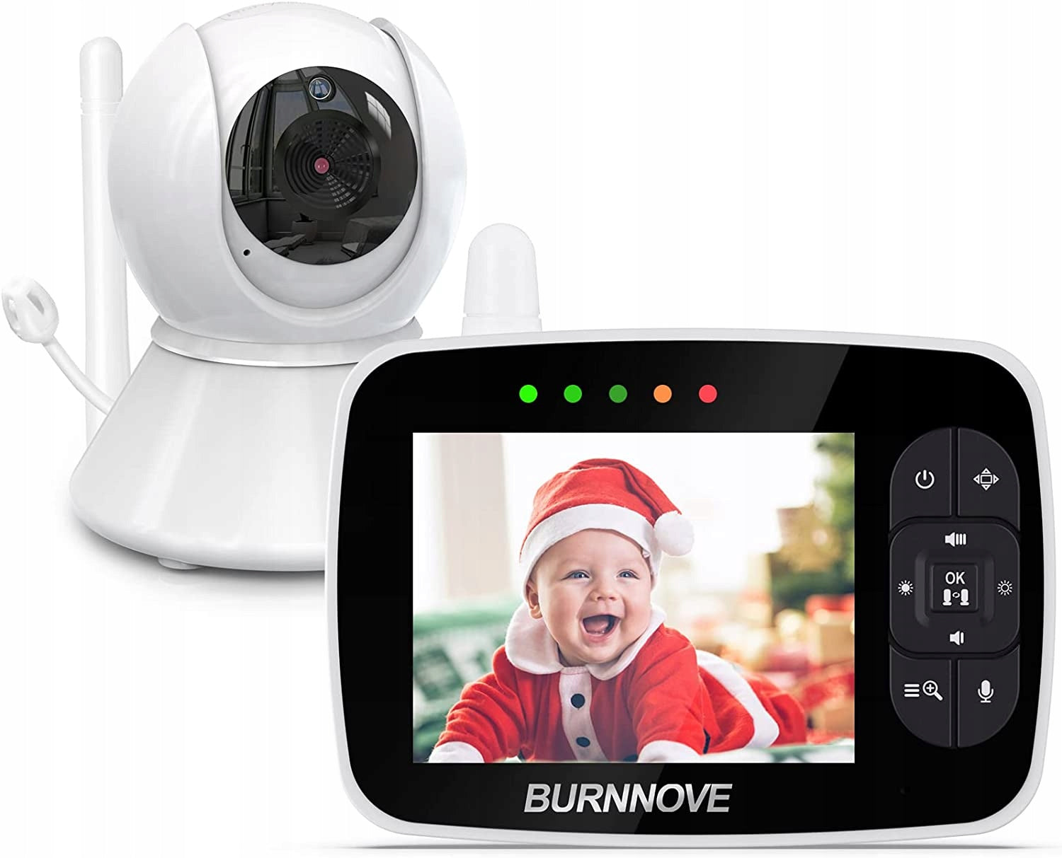 Baby monitor with rotating camera and monitor