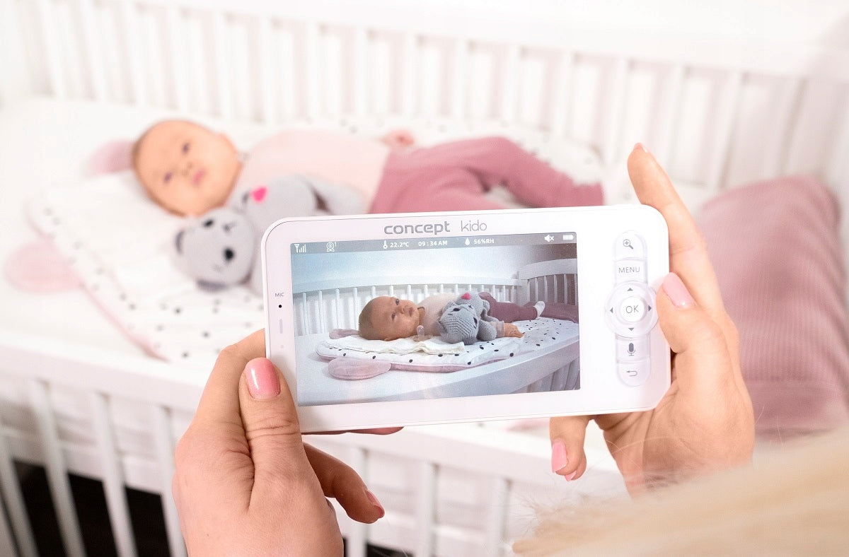 Baby monitor with video and LED lighting KIDO with monitor and Kind electronic nanny