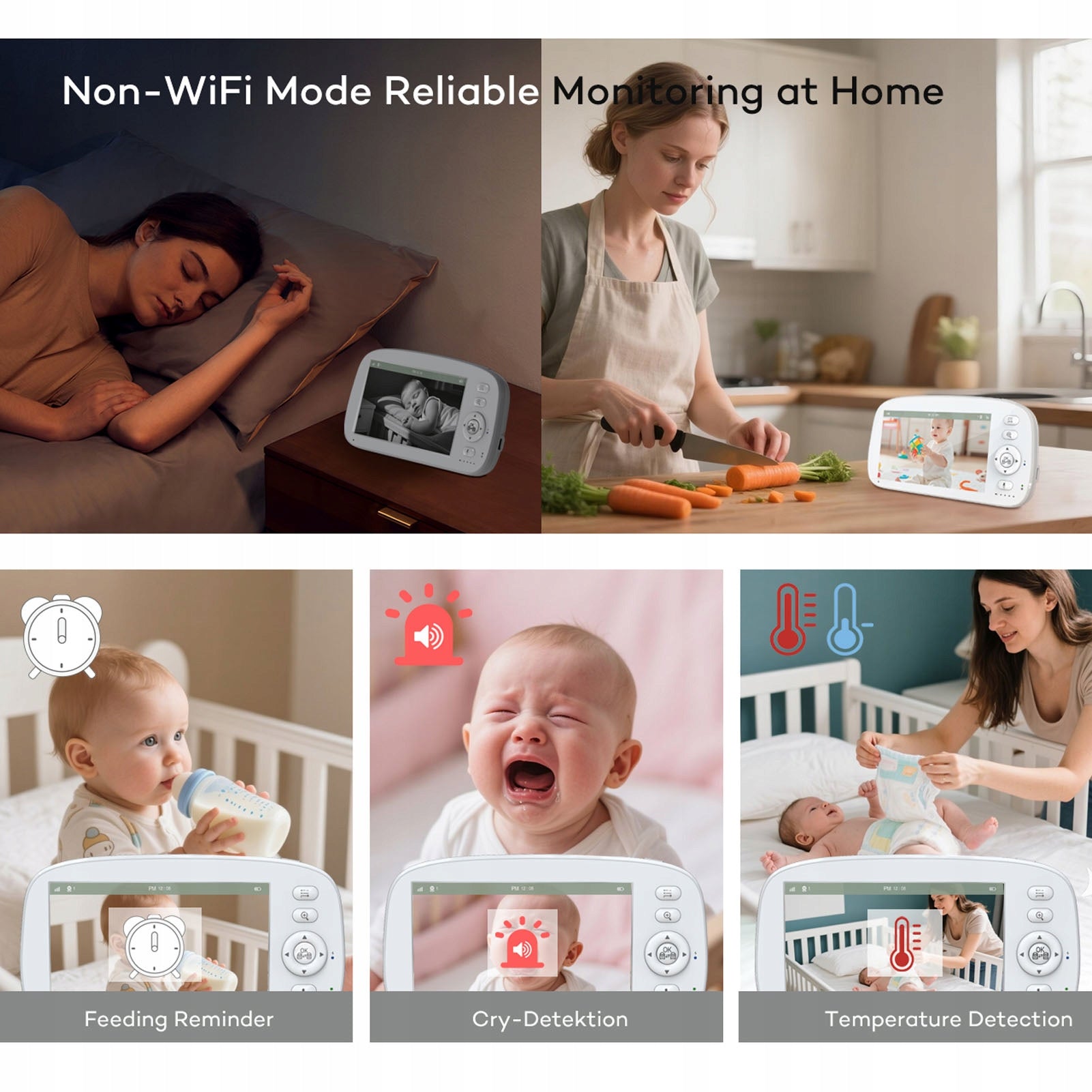Baby monitor without Wi-Fi with camera and sound 5 inch LCD screen 720P Kind other