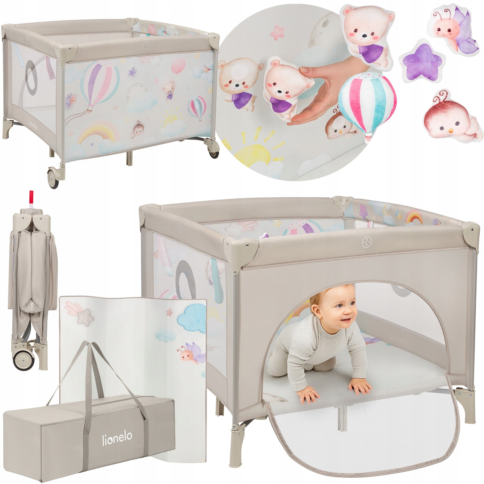 Baby playpen folding MATTRESS carry bag wheels Lionelo Mille+ EAN (GTIN) 5903771722414