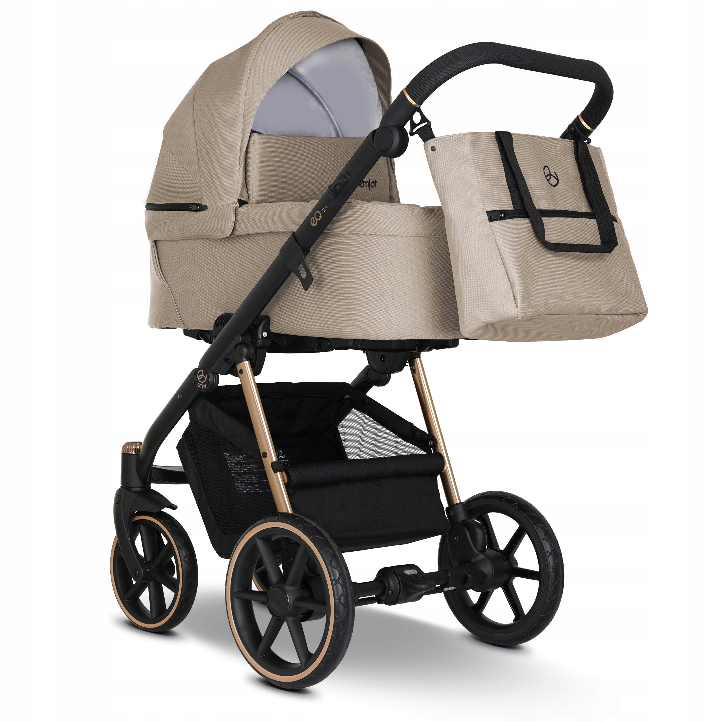 Baby stroller 4in1 EMJOT EQ 2.0 GOLD multifunctional beige Cosmo base isofix Packaging status original