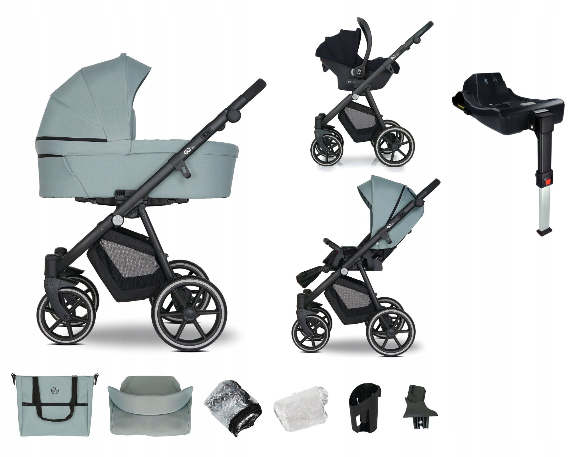 Baby stroller 4in1 EMJOT EQ 2.0 multifunctional accessories armchair Cosmo base