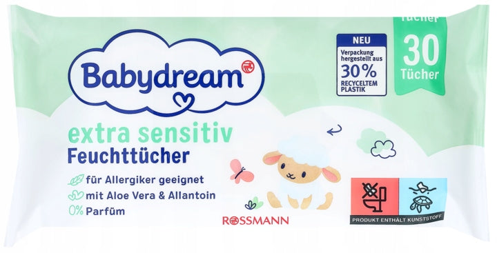 Babydream Extra sensitive wet wipes 1 x 30 pieces