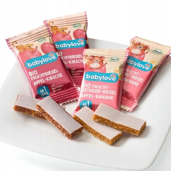 Babylove BIO Mini Fruit Bars Apple Banana Cherry from 1 year 8x12,5 g Age range from 12 months